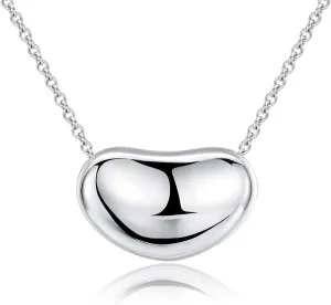 .925 Sterling Silver Bean Charm Necklace Classic Forever