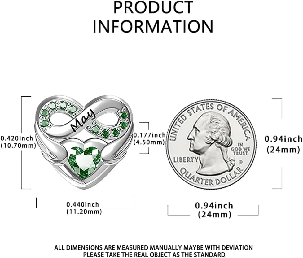 925 Sterling Silver Charms For Bracelets And Necklaces 12 Monthly Lucky Dangle Pendants Rhinestone Pandora Beads Jewelry Gift for Women Girls