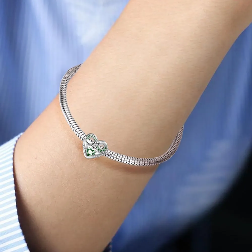 925 Sterling Silver Charms For Bracelets And Necklaces 12 Monthly Lucky Dangle Pendants Rhinestone Pandora Beads Jewelry Gift for Women Girls