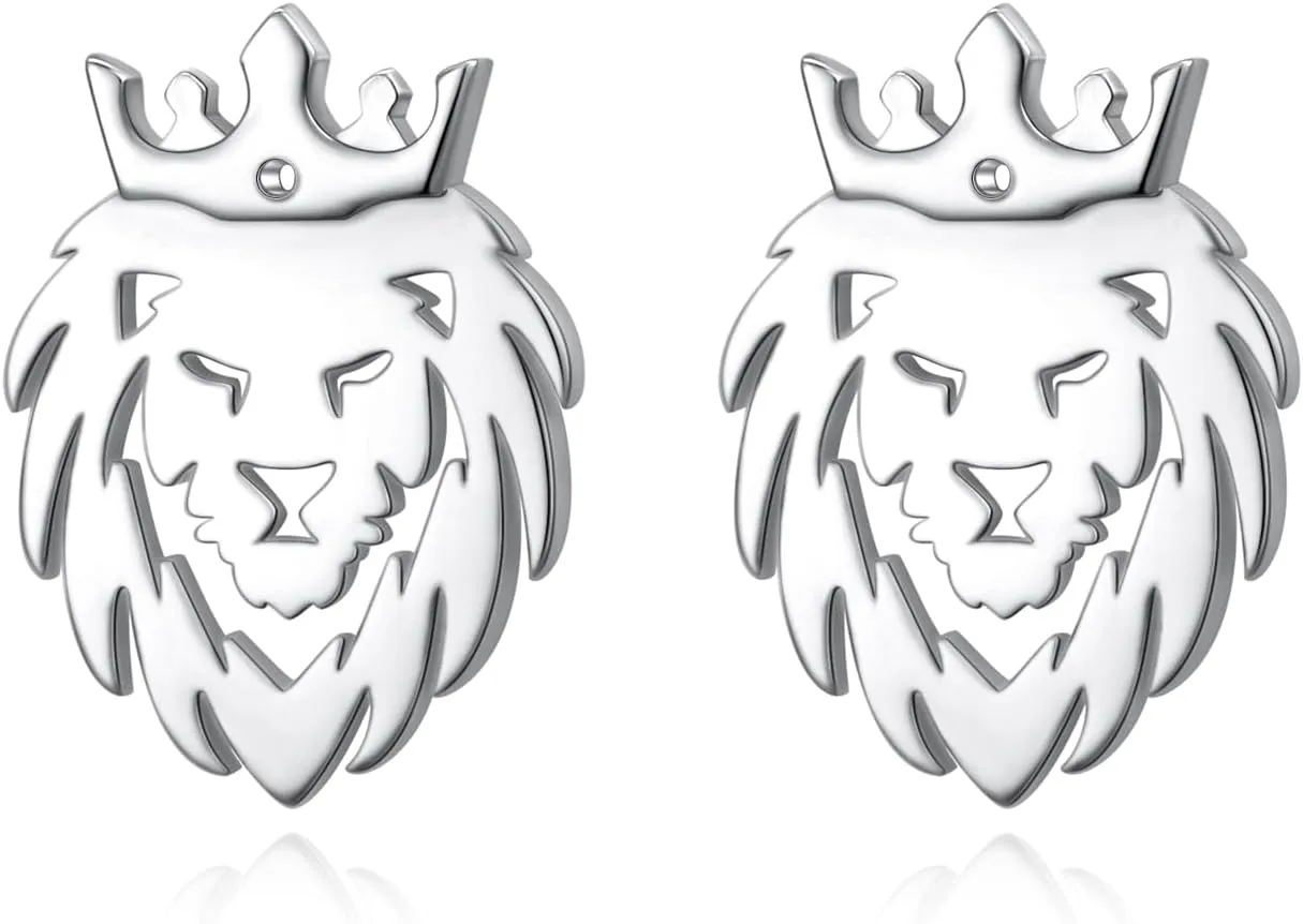 925 Sterling Silver Dinosaurs/Lion/Cherry Blossom/Camellia Earrings Cubic Zircon Flower Animals Earring For Women Cute Decoration Hypoallergenic Jewelry Birthday Valentine's Day Christmas
