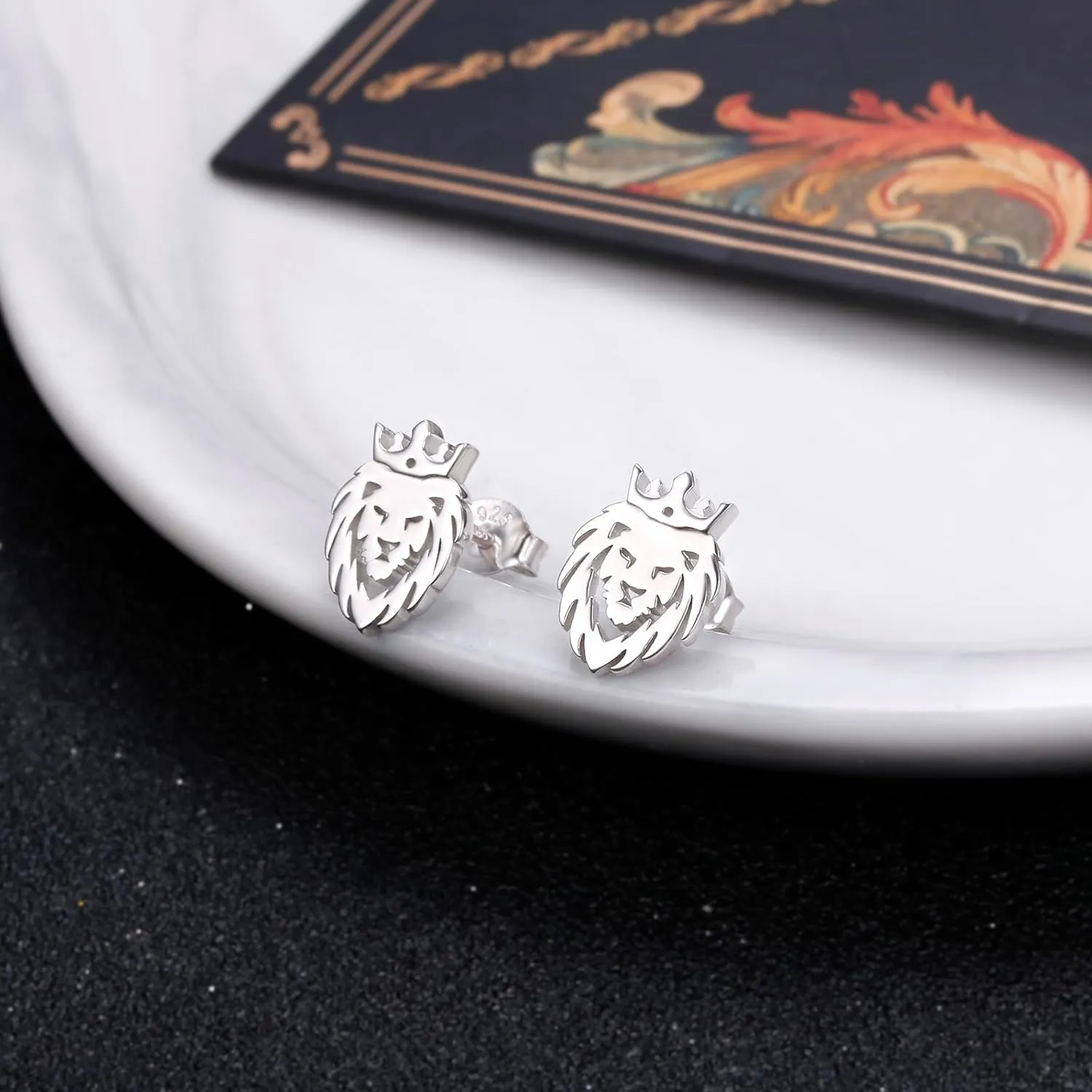 925 Sterling Silver Dinosaurs/Lion/Cherry Blossom/Camellia Earrings Cubic Zircon Flower Animals Earring For Women Cute Decoration Hypoallergenic Jewelry Birthday Valentine's Day Christmas