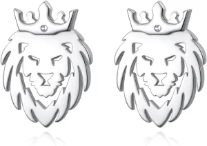925 Sterling Silver Dinosaurs/Lion/Cherry Blossom/Camellia Earrings Cubic Zircon Flower Animals Earring For Women Cute Decoration Hypoallergenic Jewelry Birthday Valentine's Day Christmas