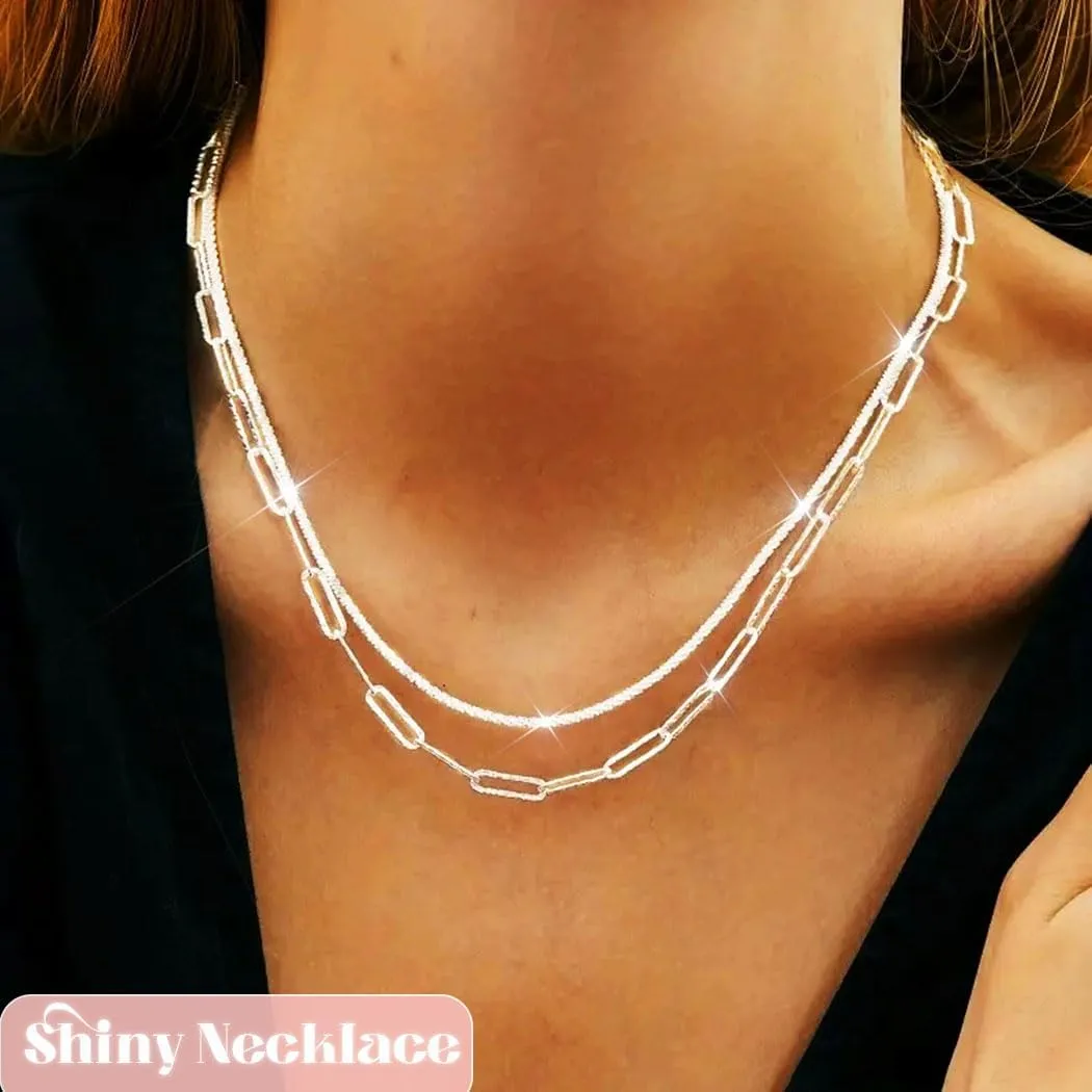 925 Sterling Silver Necklace for Women Dainty Layered Necklaces Silver Tiny Cross Pendant Necklace Jewelry Gifts