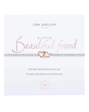 A Little Beautiful Friend Bracelet (3 Hearts) in Silver & Rose Gold