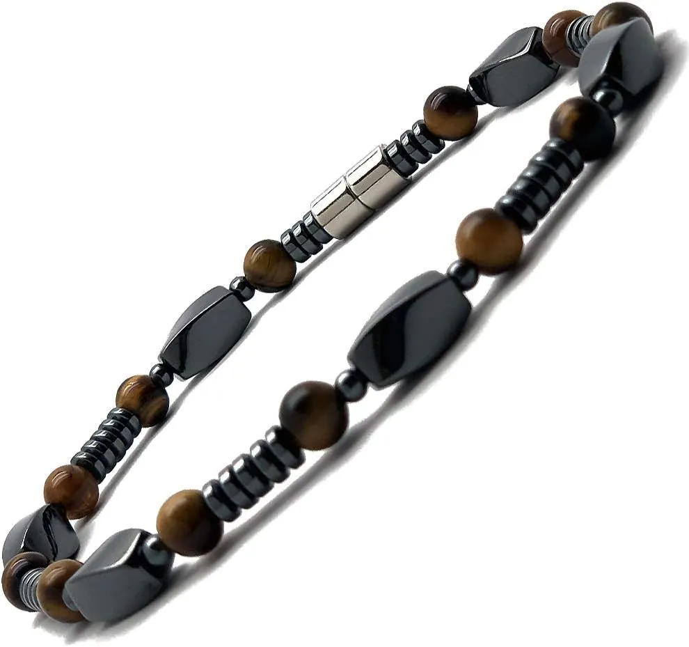 Accents Kingdom Elegant Tiger's Eye Bead Magnetic Hematite Bracelet
