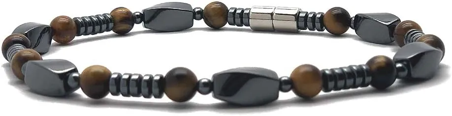 Accents Kingdom Elegant Tiger's Eye Bead Magnetic Hematite Bracelet