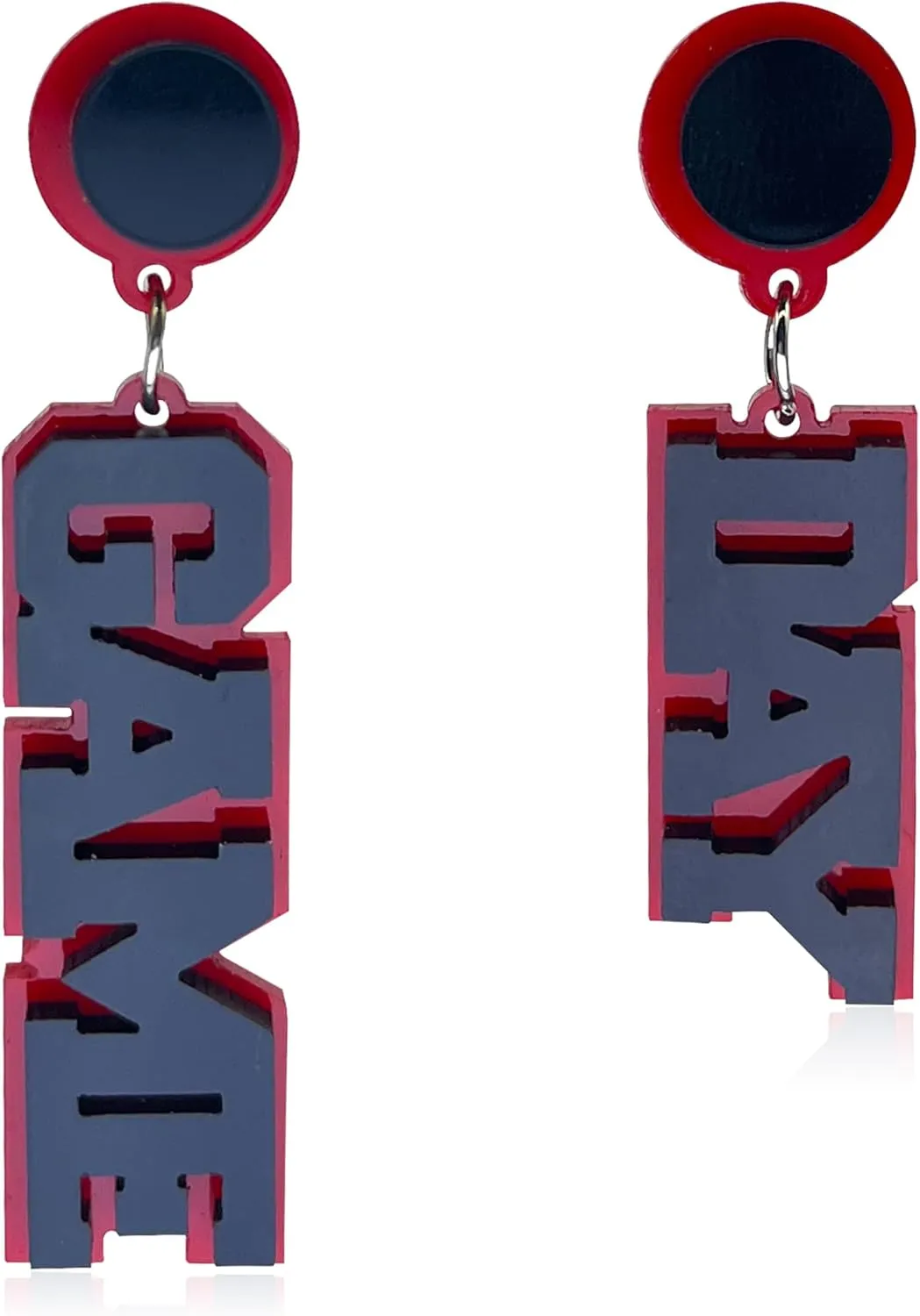 Acrylic Letter Statement Mismatched Drop Earrings Sports Fan Earrings Football Team Gifts Fun Game Day Dangle Earrings for Women