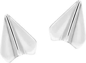 AeraVida Fun and Unique Paper Airplane .925 Sterling Silver Stud Earrings | Casual Sterling Silver Stud Earring for Women | Jewelry Gift for All Occasions