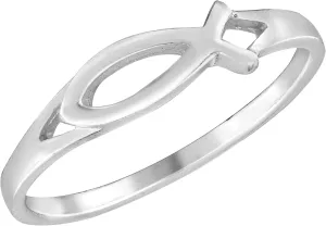 AeraVida Simple Christian Ichthys Jesus Fish .925 Sterling Silver Everyday Ring | Elegant Faith-Inspired Jewelry | Christmas Gift for Men and Women, Size 9