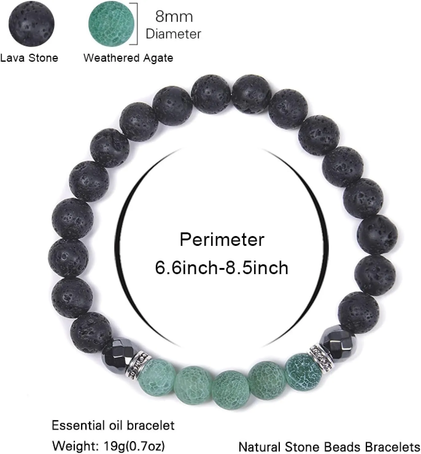 Aienid Crystal Bracelets for Women, Lava Rock Yoga Bracelet Red Black Lava-Rock Fashion Elegant Beaded Bracelet Nature Stone for Men Engagement Jewelry