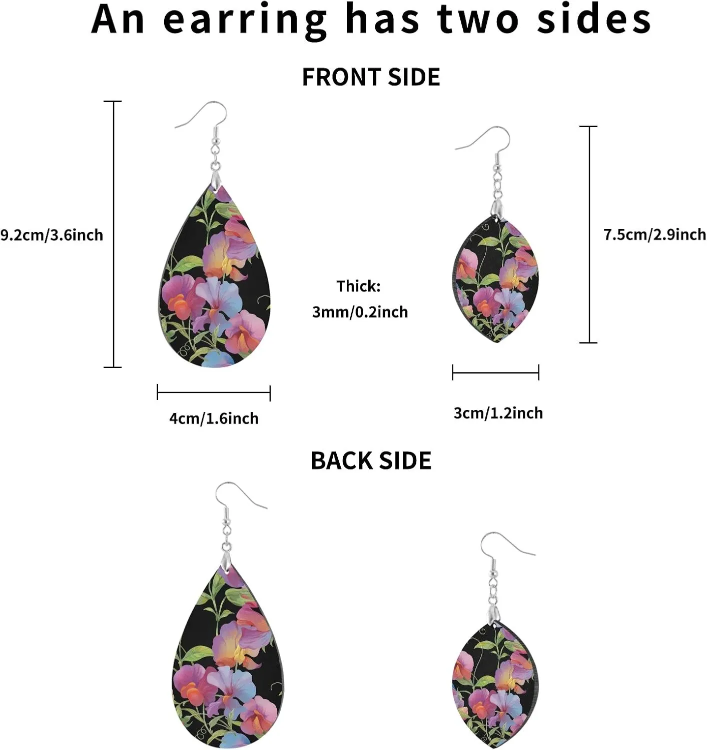 ALAZA Fun Dangle Earrings for Women Drop Ear Rings, Leaf Style