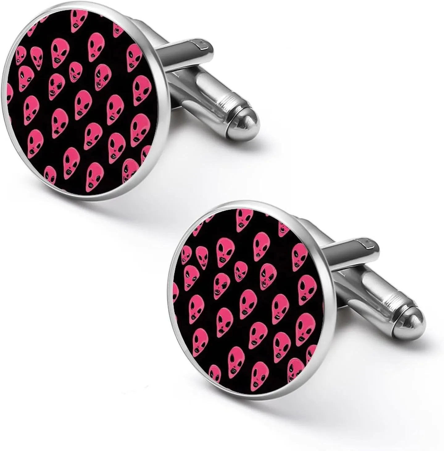 Aliens Heads Fashion Cufflinks For Men Alloy Tuxedo Shirt Cuff Links For Business Wedding Party 1.7cm