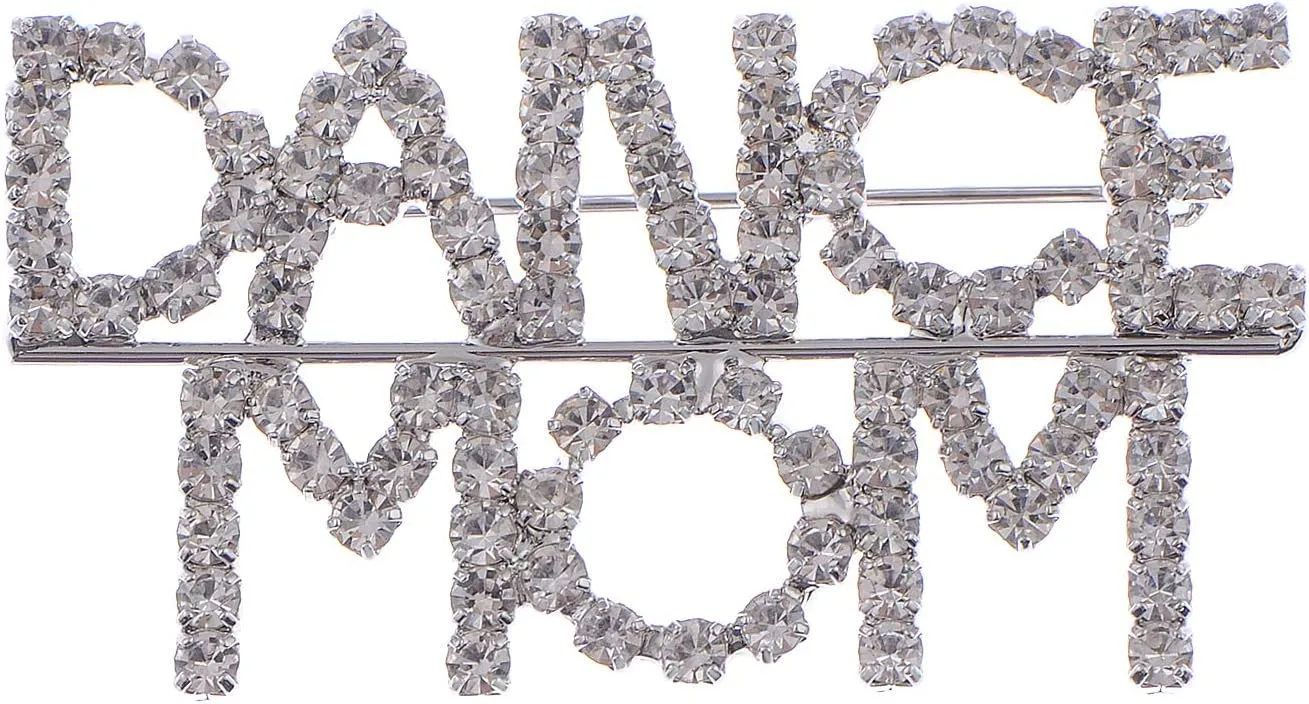 Alilang Silvery Toned Clear Crystal Rhinestones Mom Casual Novelty Party Pin Brooch