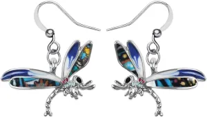 Alloy Cute Dragonfly Earrings Dangle Dragonfly Gifts for Women Fashion Summer Jewelry Enamel Charms