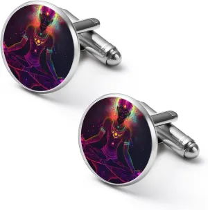 An Ancient Being Meditating Fashion Cufflinks For Men Alloy Tuxedo Shirt Cuff Links For Business Wedding Party 1.7cm