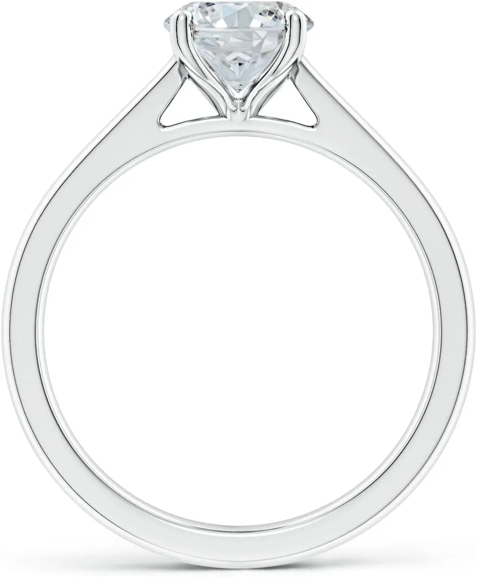 ANGARA IGI Certified 1-5 ct Lab Grown Oval Diamond Reverse Tapered Shank Cathedral Engagement Ring in Silver / 14K Solid Gold/Platinum | April Birthstone, Birthday, Anniversary, Wedding Jewelry Gift for Women