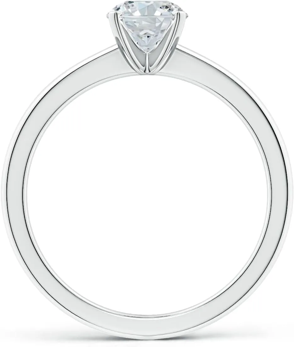 ANGARA IGI Certified 1-5 ct Lab Grown Solitaire Oval Diamond Tapered Shank Engagement Ring in Silver / 14K Solid Gold/Platinum | April Birthstone, Birthday, Anniversary, Wedding Jewelry Gift for Women