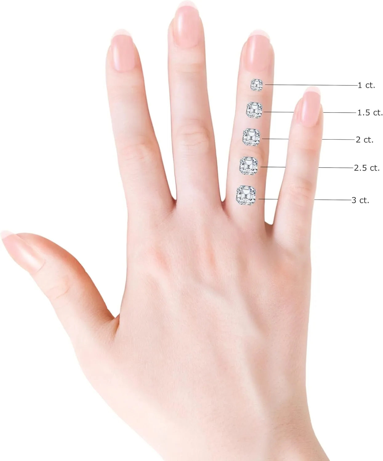 Angara Lab Grown Square Emerald-Cut Diamond Reverse Tapered Shank Solitaire Engagement Ring in Silver / 14K Solid Gold/Platinum | April Birthstone, Birthday, Anniversary Jewelry Gift for Women