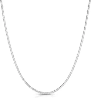 ARGENTO REALE 925 Sterling Silver Necklace 2MM-5MM Snake Chain Necklace, Round Flexible Italian Snake Chain Necklace 16-30, silver necklace made in italy