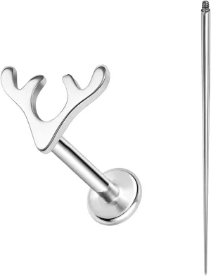 ASTM F136 Titanium 16G 8mm Piercing Jewelry helix earrings for Conch Tragus Helix Lip Labret Earlobe Hypoallergenic Internally Threaded Flat Back Cartilage Stud Earring Taper Insertion Pin
