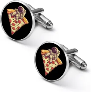 Astronaut Sausage Pizza Fashion Cufflinks For Men Alloy Tuxedo Shirt Cuff Links For Business Wedding Party 1.7cm