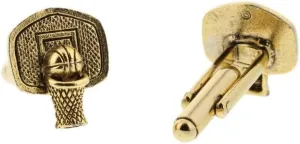 Basketball hoop 24k gold cufflinks by classic cufflinks