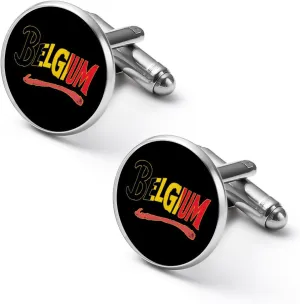 Belgium Flag Fashion Cufflinks For Men Alloy Tuxedo Shirt Cuff Links For Business Wedding Party 2.0cm