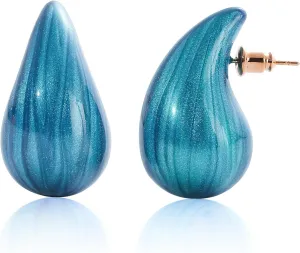 Big Hoop Earrings for Women Trendy, Teardrop Dangle Earrings Jewelry, Hypoallergenic 22K Gold Plated Stainless Steel Posts, Nickel Free Chunky Stud Earrings, Designer Duped Jewelry