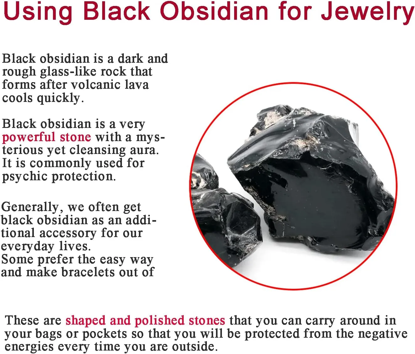 Black Obsidian Necklace Natural Crystal Amulet Protection Pendant with Adjustable Rope Lucky Talisman Necklaces Jewelry Gift for Men Women