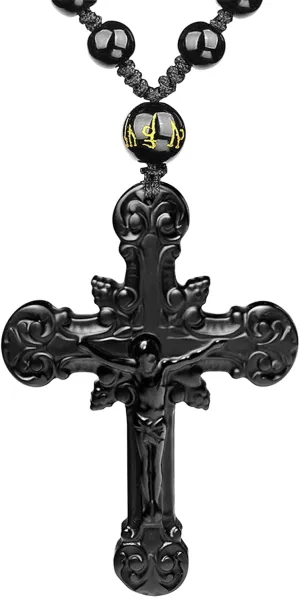 Black Obsidian Necklace Talisman Amulet Protection Pendant with Adjustable Bead Chain Healing Crystal Stone Necklaces for Men Women