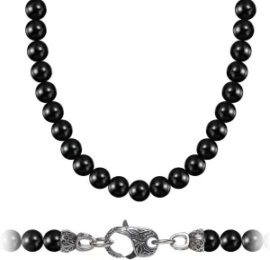 Black Onyx Beads Beaded Necklace Chain for Men Natural Gemstones Healing Crystals Jewelry 50/55/60/65/70cm
