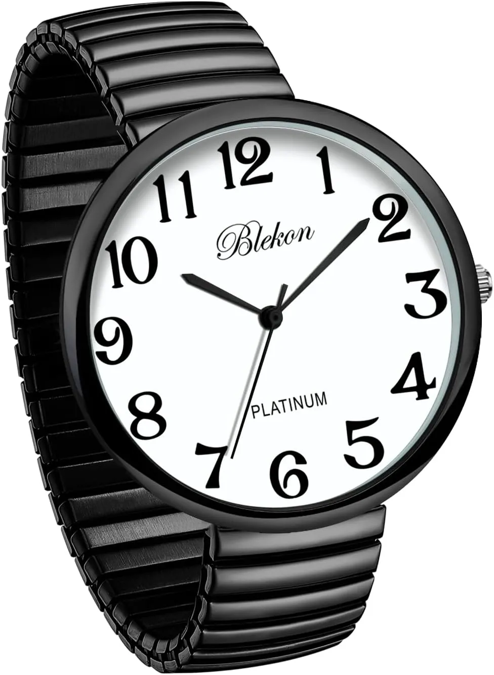 Blekon Collections New Super Large Face Stretch Band Japanese Movement PC21J Fashion Watch
