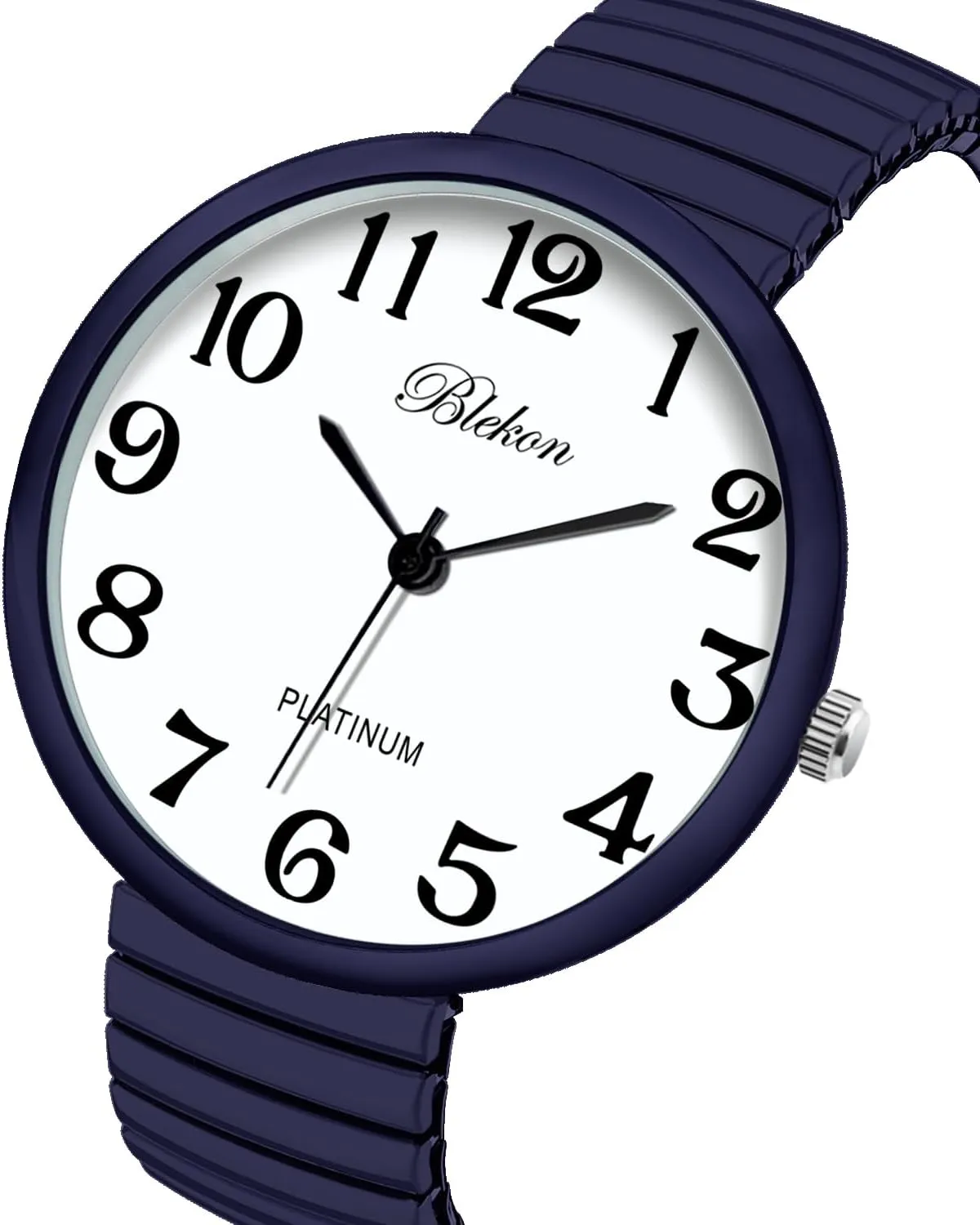 Blekon Collections New Super Large Face Stretch Band Japanese Movement PC21J Fashion Watch