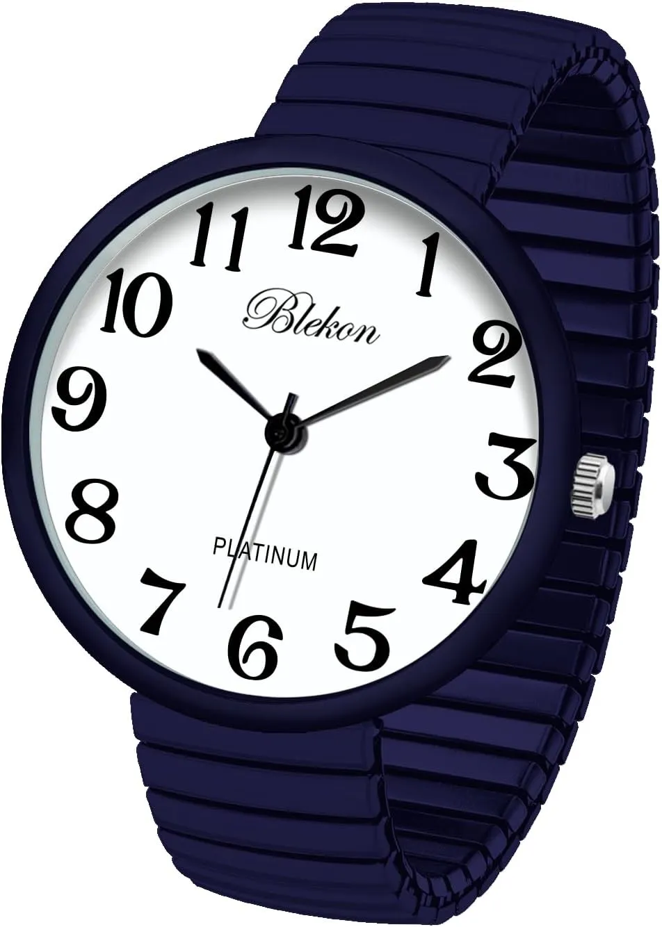 Blekon Collections New Super Large Face Stretch Band Japanese Movement PC21J Fashion Watch