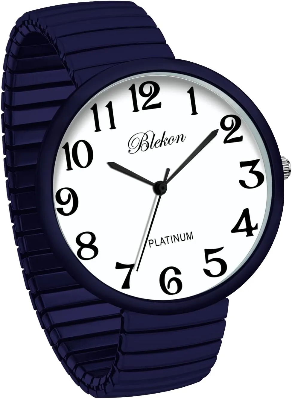 Blekon Collections New Super Large Face Stretch Band Japanese Movement PC21J Fashion Watch
