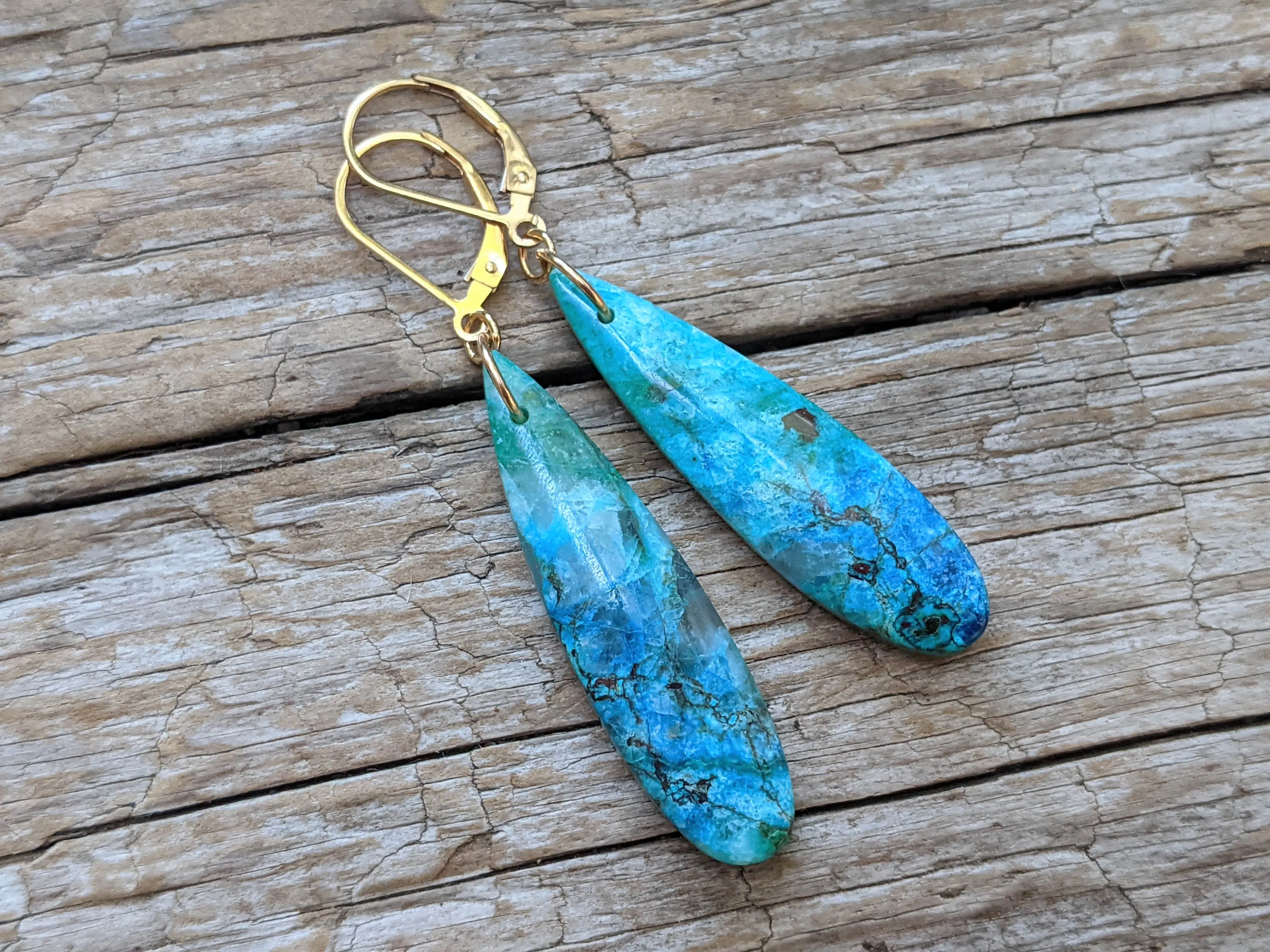 Blue-Green Chrysocolla Earrings