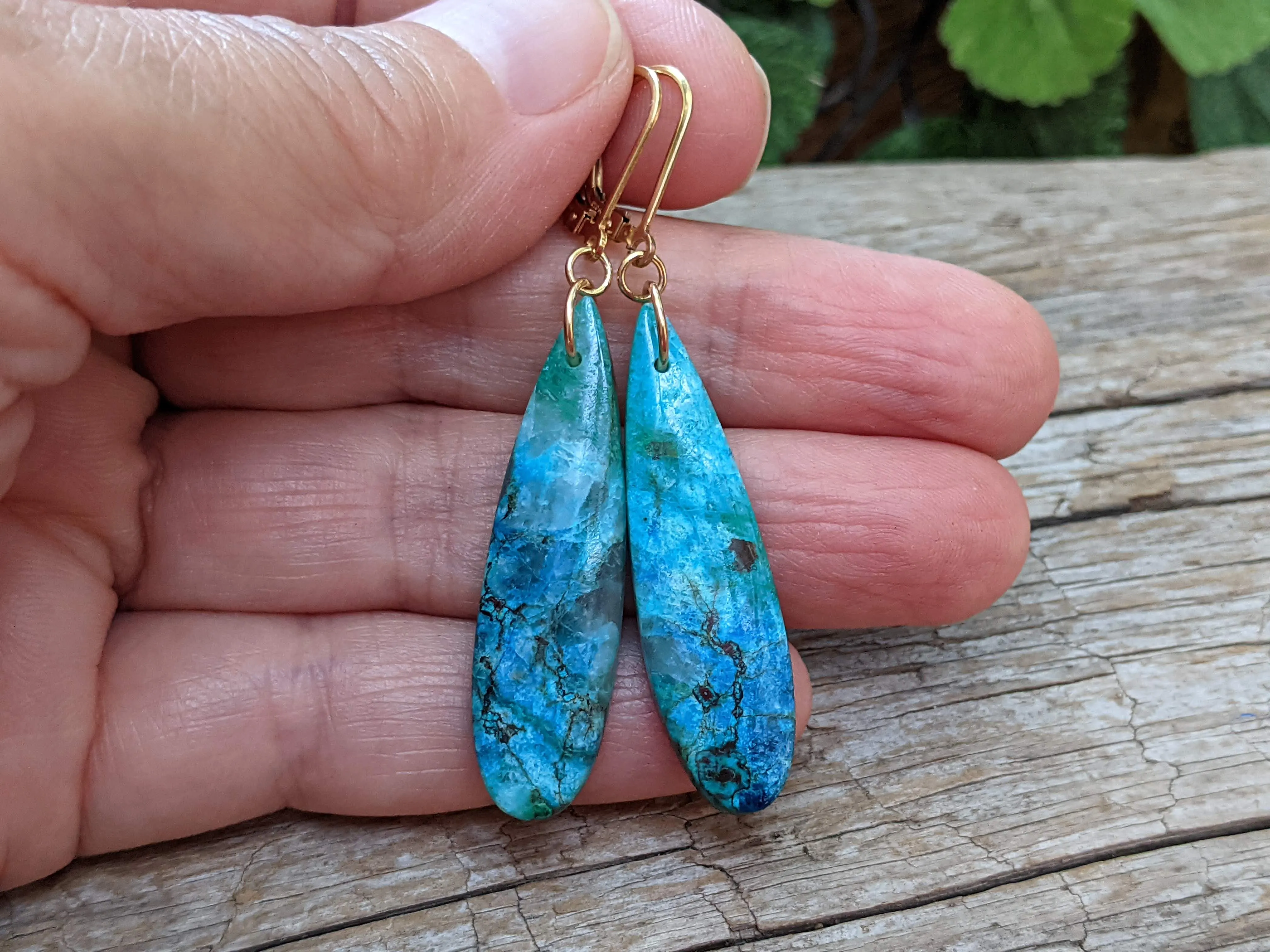 Blue-Green Chrysocolla Earrings