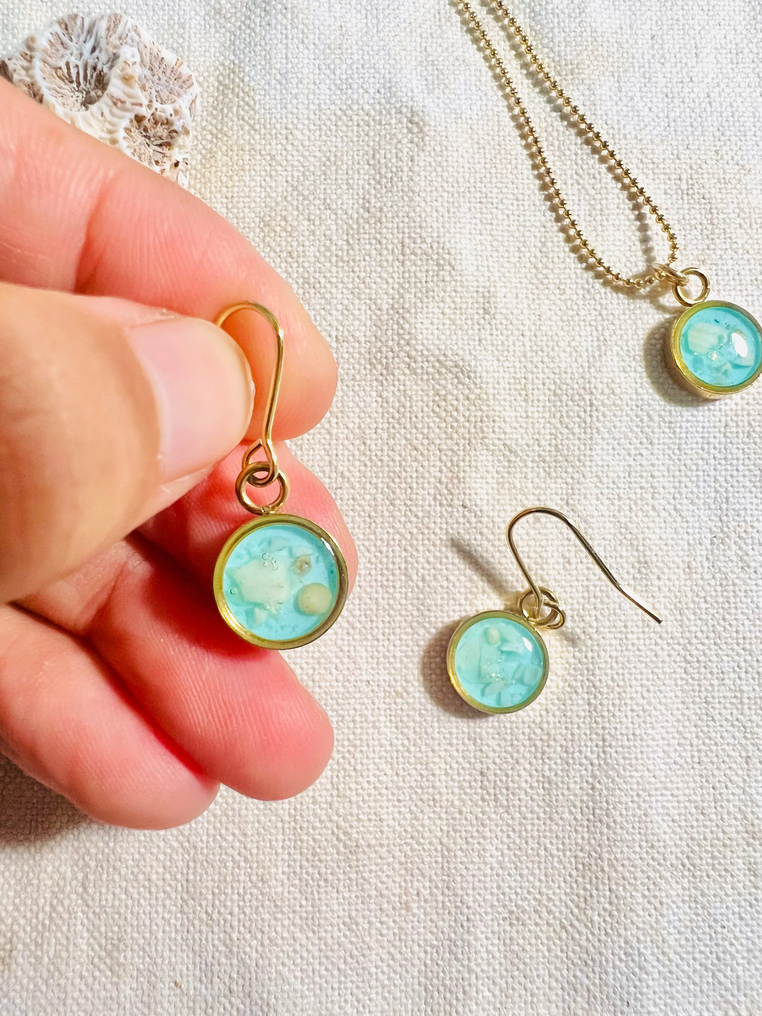 Blue Sandy Beach earrings
