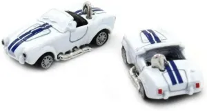 Blue White Classic Sports Car Cufflinks (AC Shelby Cobra)