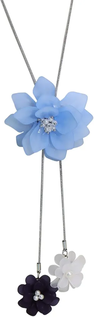Bocar Flower Pendant Necklace for Women, Long Chain Floral Flower Summer Necklace Handmade Women Jewelry Party Gift (NK-10252)