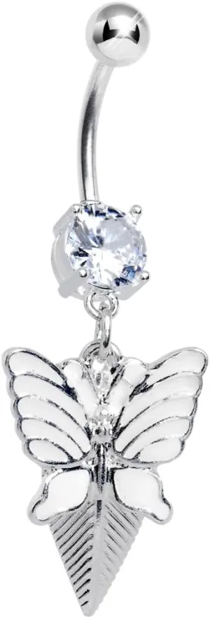 Body Candy Clear Artistic Butterfly Belly Ring