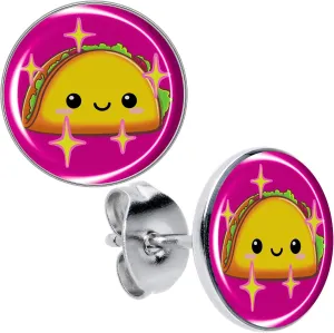 Body Candy Earrings Mexican Fiesta Cute Taco Stud Earrings Stainless Steel Hypoallergenic