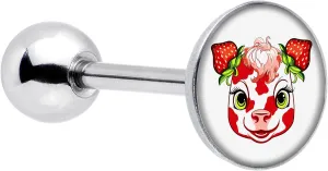 Body Candy Strawberry Cow Barbell Tongue Ring