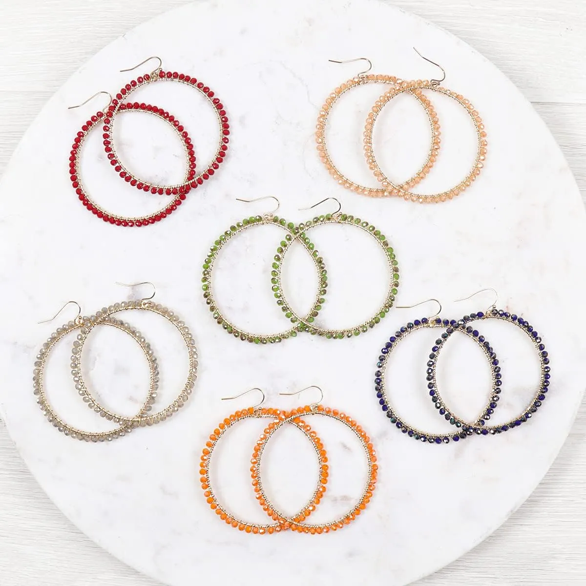 Bohemian Coin Dangle Fringe Chandelier Earrings - Lightweight Disc Charm Tassel Gypsy Filigree Metallic Lace Hoops