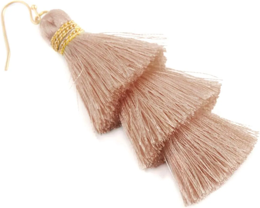 Bohemian Multi Tassel Statement Earrings - Lightweight Silky Tiered Layer Thread Fringe, Chandelier Duster Dangles Plaid, Snake Print Leather
