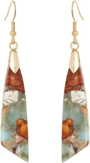 Boho Agalmatolite Stone Earrings for Women Unique Gemstone Mutiple Styles Dangle Drop Earrings Jewelry for Gift