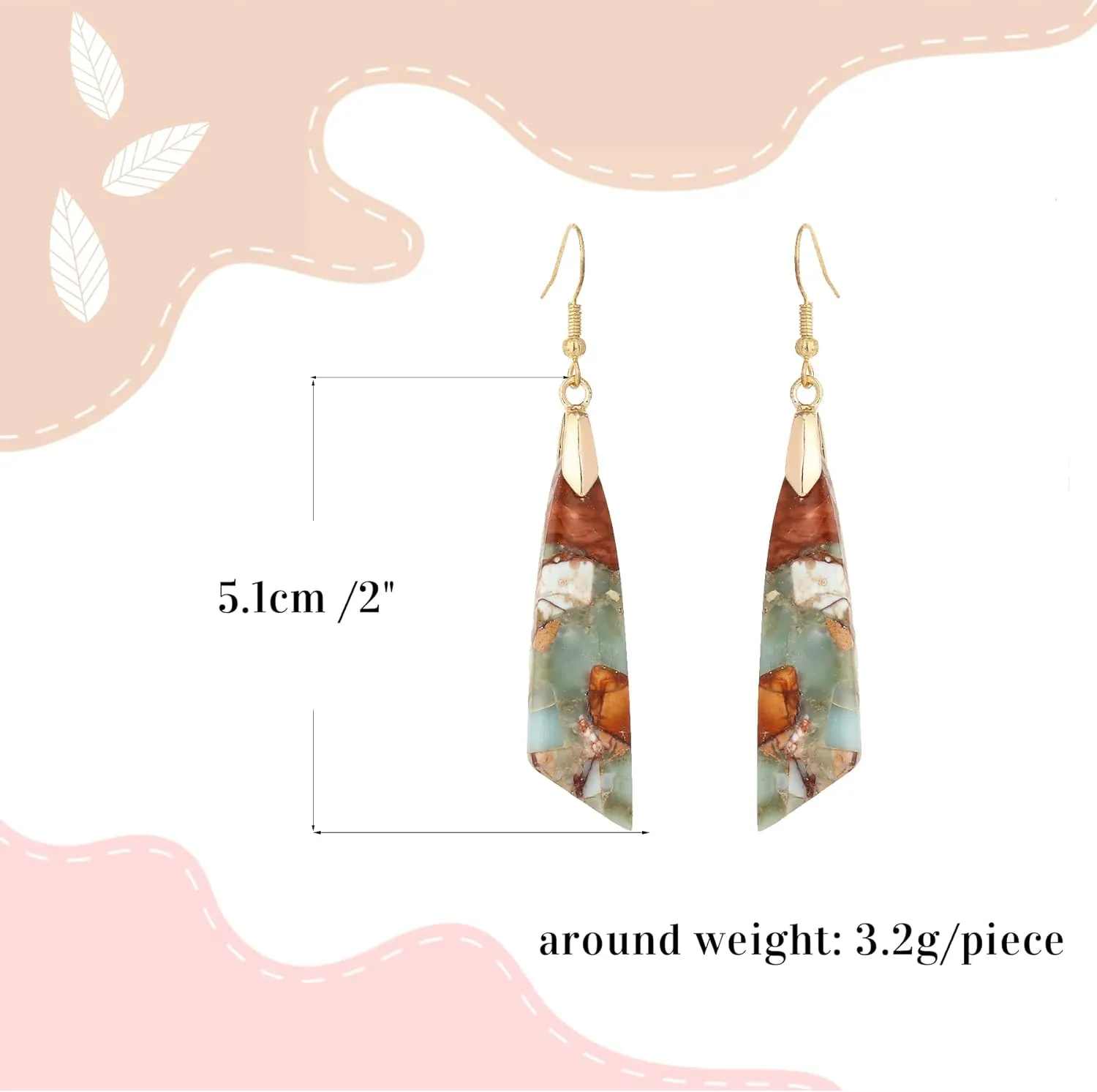 Boho Agalmatolite Stone Earrings for Women Unique Gemstone Mutiple Styles Dangle Drop Earrings Jewelry for Gift