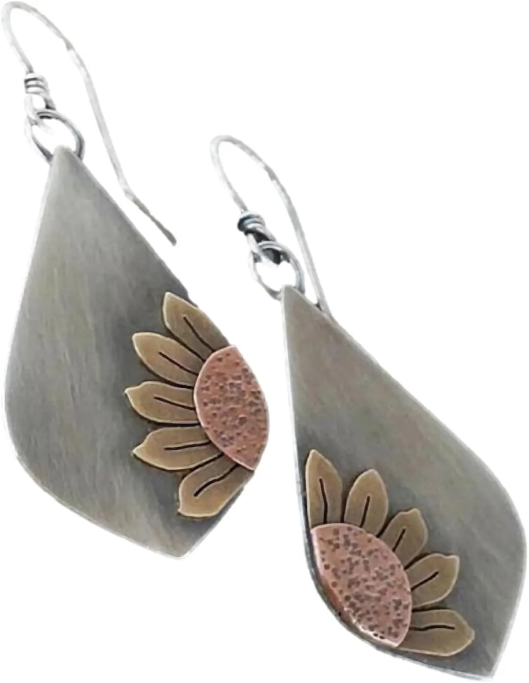 Boho Teardrop Earrings, Handmade Copper Bohemian Earrings, Dangle Antique Ethnic Jewelry for Women