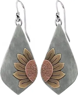 Boho Teardrop Earrings, Handmade Copper Bohemian Earrings, Dangle Antique Ethnic Jewelry for Women