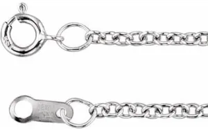 Bonyak Jewelry Platinum 1.5mm Solid Cable 18" Chain Elegant